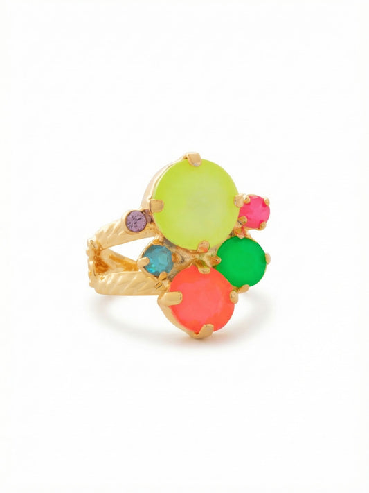Sorrelli Candy Carnival Crystal Assorted Rounds Cocktail Ring