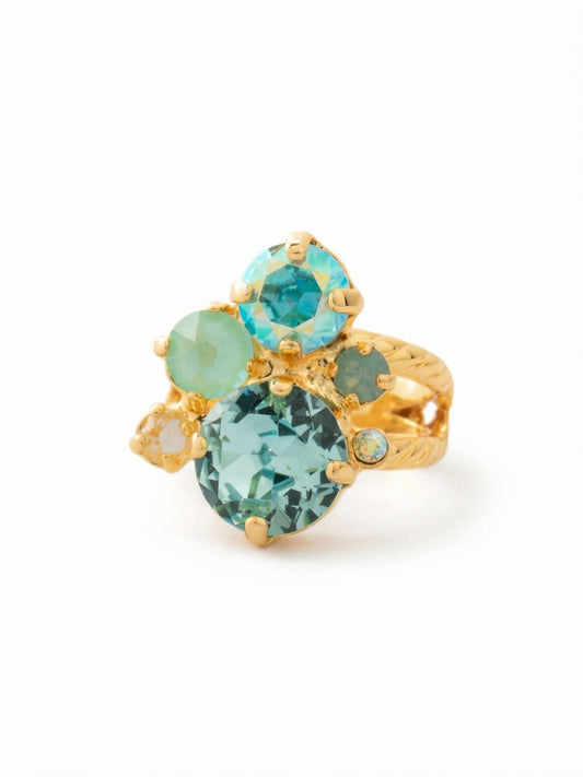 Sorrelli Coastal Dreams Crystal Assorted Rounds Stacked Ring
