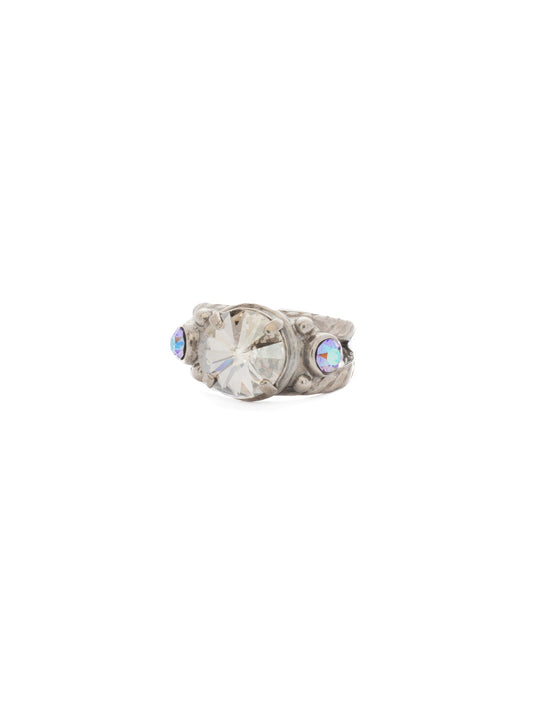 Sorrelli Crystal Rock Radiant Round Cocktail Ring