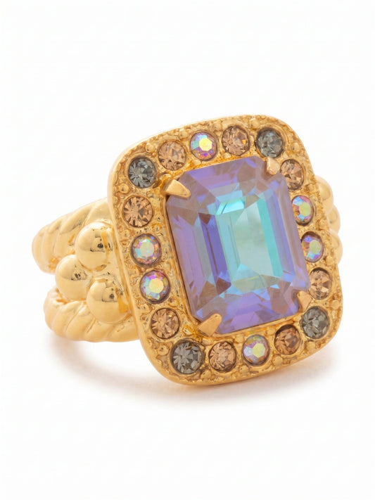 Sorrelli Honey Bourbon Opulent Octagon Cocktail Ring