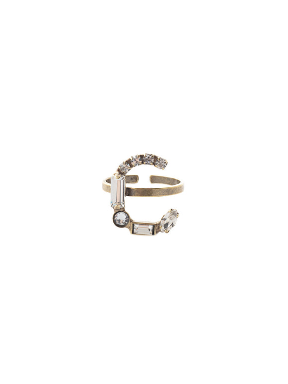 Sorrelli Crystal C Initial Statement Ring