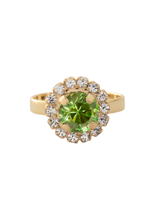 Sorrelli Peridot Haute Halo Cocktail Ring