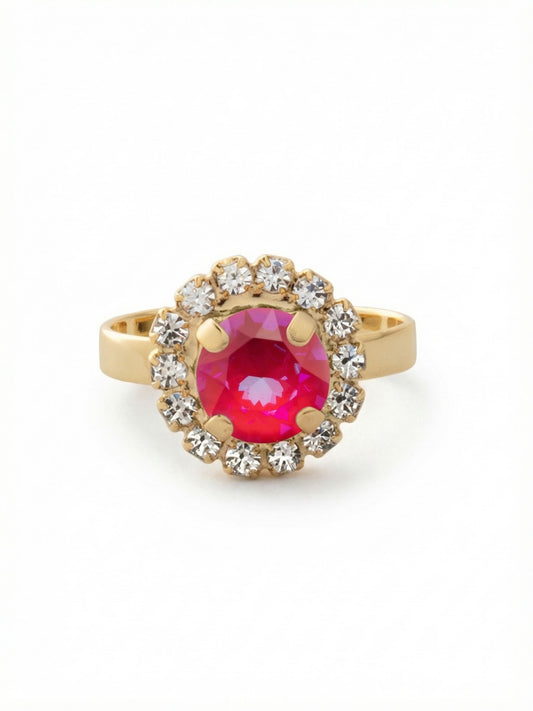 Sorrelli Royal Red Delite Haute Halo Cocktail Ring