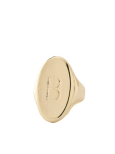 Sorrelli Bare Metallic "B" Signet Statement Ring