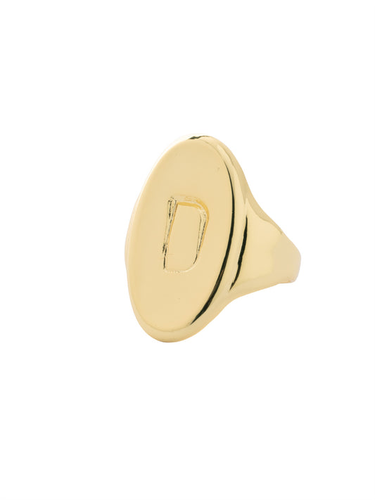 Sorrelli Bare Metallic D Signet Statement Ring