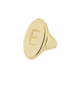 Sorrelli Bare Metallic "E" Signet Statement Ring