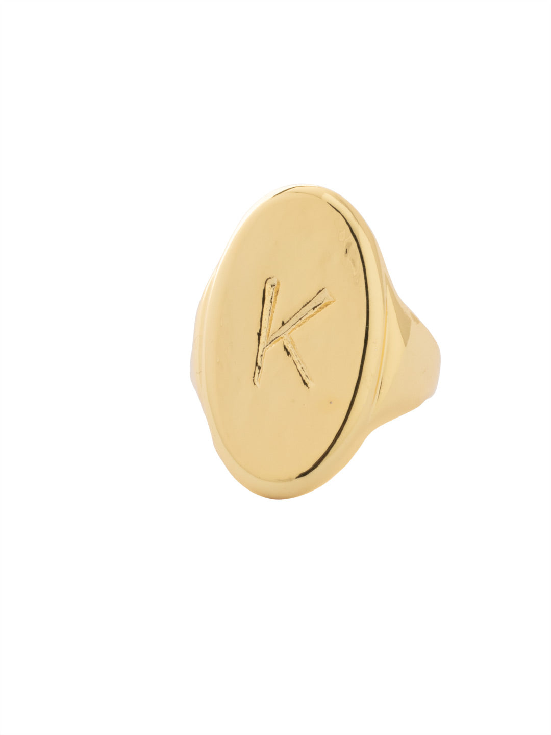 Sorrelli Bare Metallic "K" Signet Statement Ring