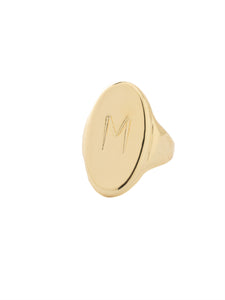 Sorrelli Bare Metallic "M" Signet Statement Ring