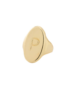 Sorrelli Bare Metallic "P" Signet Statement Ring