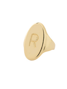 Sorrelli Bare Metallic "R" Signet Statement Ring