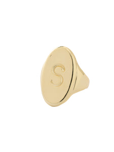 Sorrelli Bare Metallic "S" Signet Statement Ring