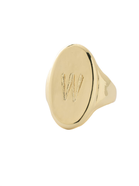 Sorrelli Bare Metallic "W" Signet Statement Ring