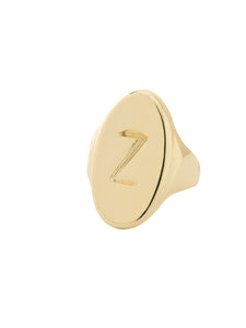 Sorrelli Bare Metallic "Z" Signet Statement Ring