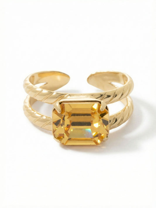 Sorrelli Light Topaz Octavia Adjustable Cocktail Ring