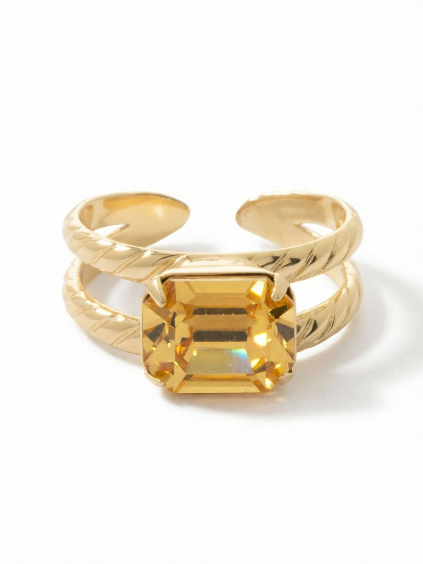 Sorrelli Light Topaz Octavia Adjustable Cocktail Ring