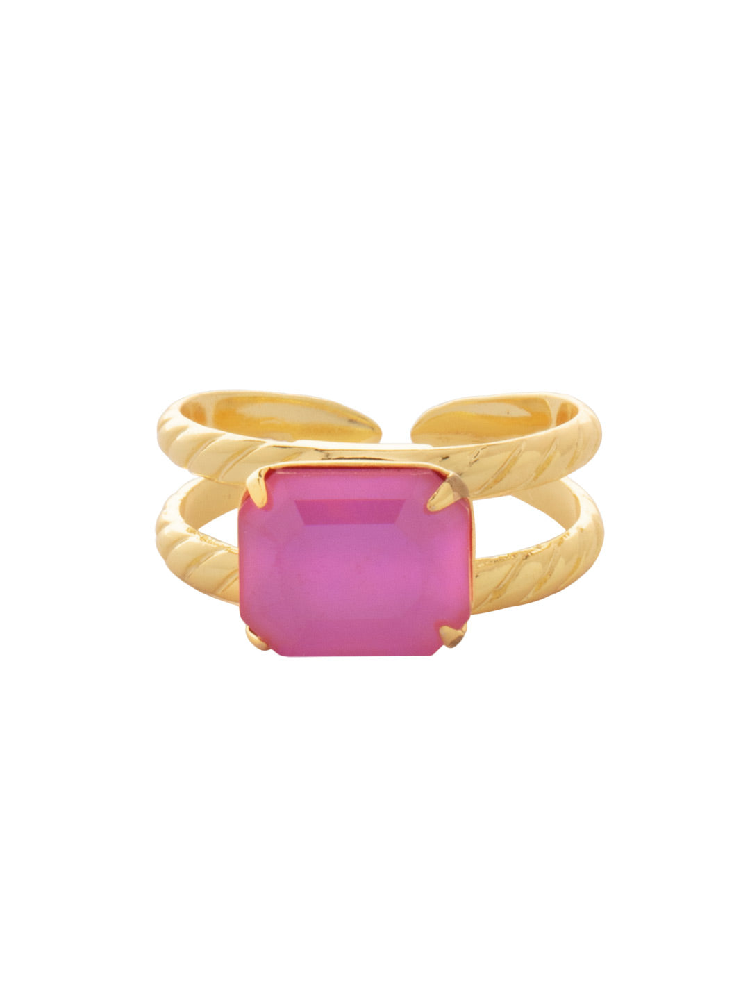 Sorrelli Peony Pink Lacquer Octavia Adjustable Cocktail Ring