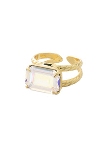 Sorrelli Crystal Aurora Borealis Emerald Cocktail Ring