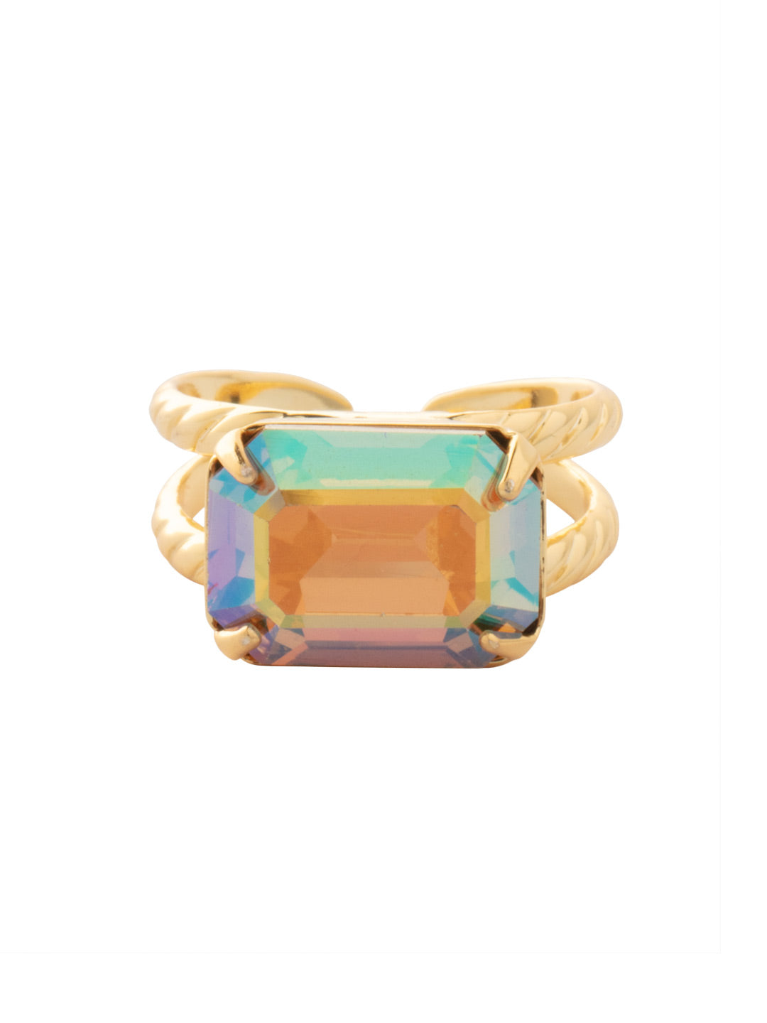 Sorrelli Light Colorado Aurora Borealis Emerald Cocktail Ring