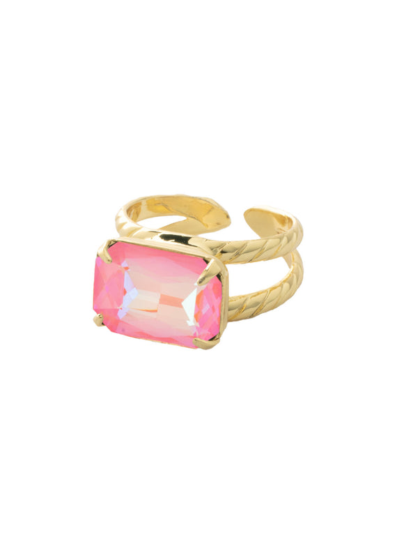 Sorrelli Light Rose Delite Emerald Cocktail Ring