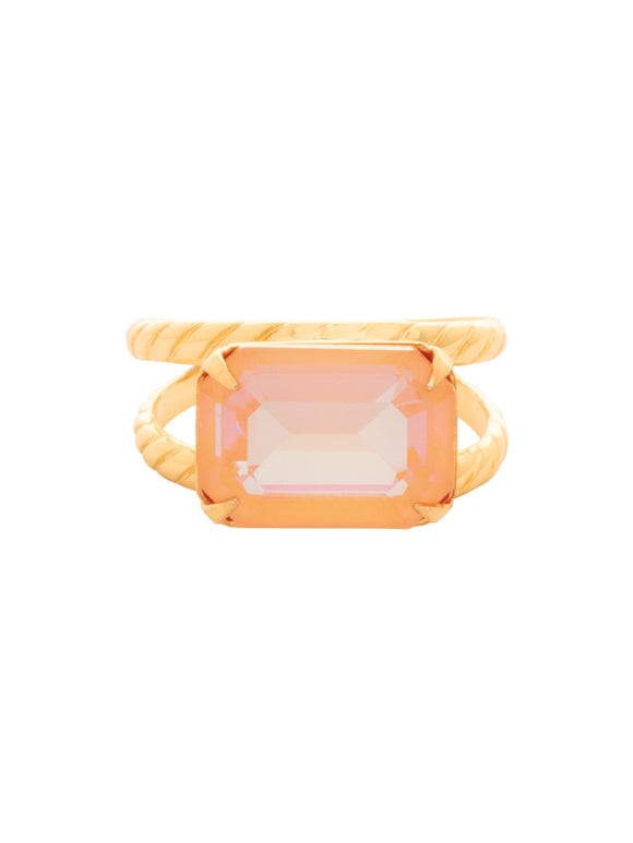 Sorrelli Peach Delite Emerald Cocktail Ring