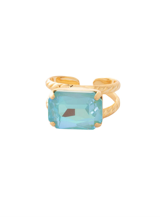 Sorrelli Summer Blue Delite Emerald Cocktail Ring