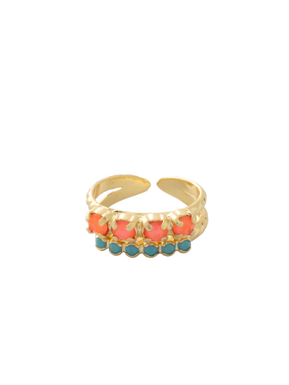 Sorrelli Portofino Crystal Studded Stacked Ring