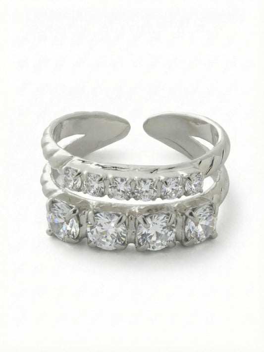 Sorrelli Crystal Crystal Studded Stacked Ring