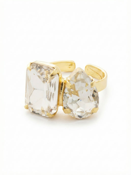 Sorrelli Crystal Emerald Pear Cocktail Ring