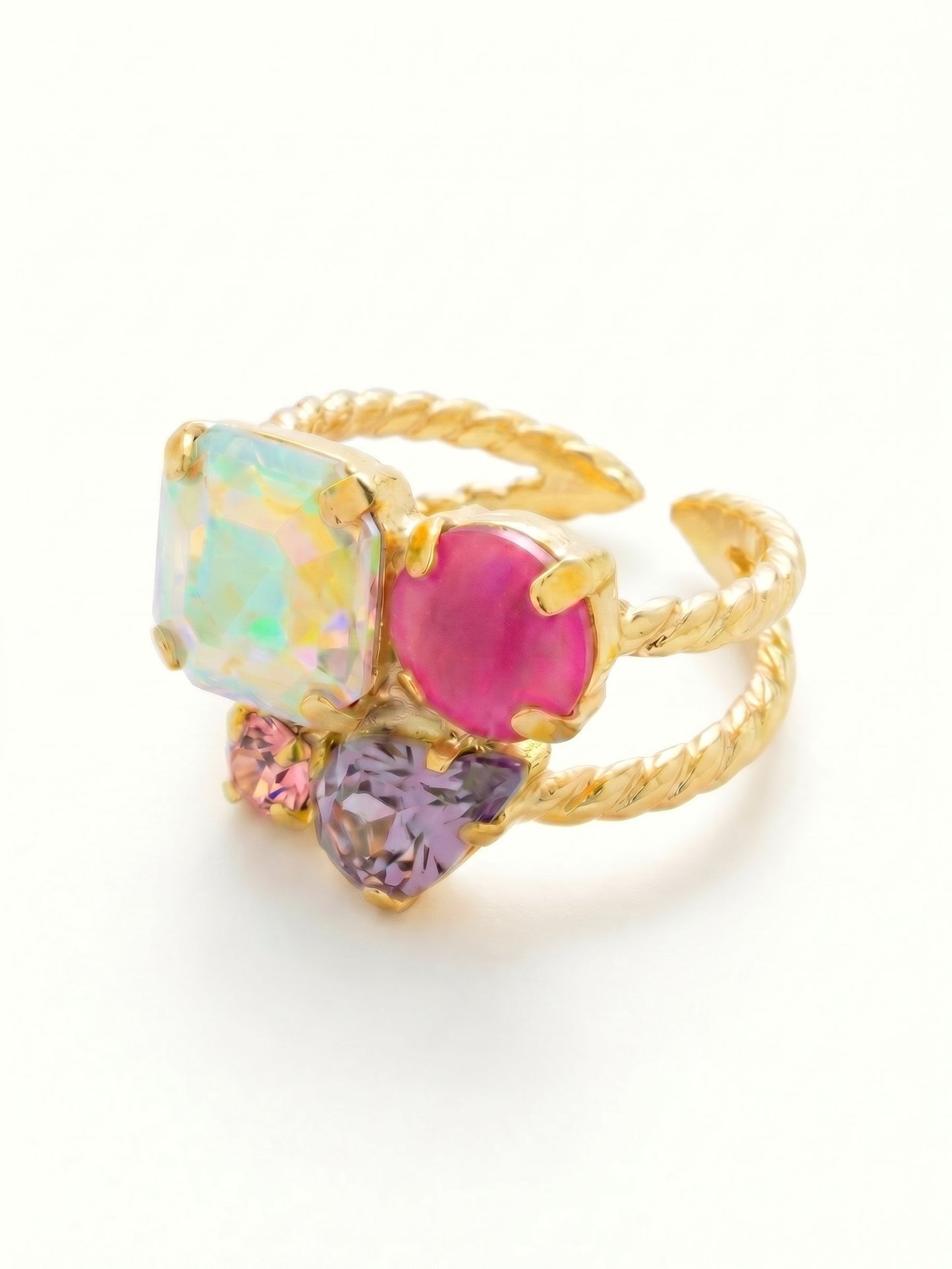 Sorrelli Panama Rose Anika Adjustable Cocktail Ring