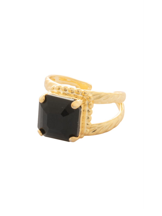 Sorrelli Jet Izzy Adjustable Cocktail Ring