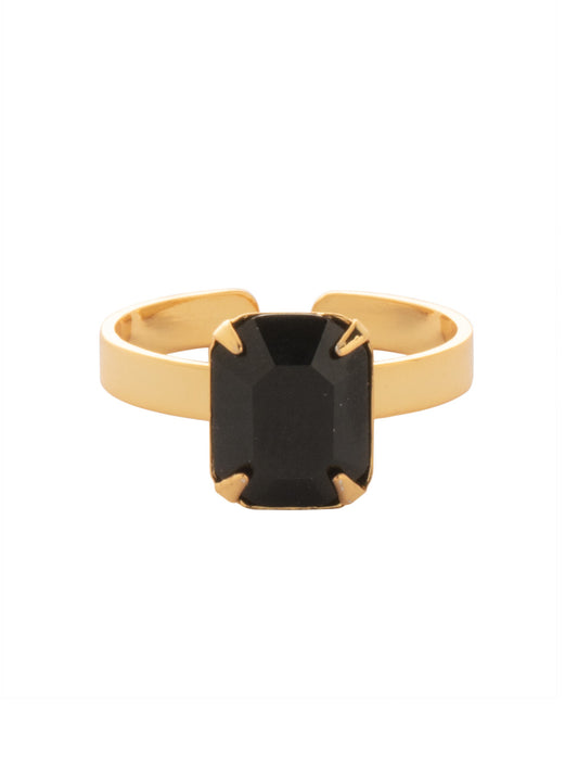 Sorrelli Jet Octavia Adjustable Band Ring