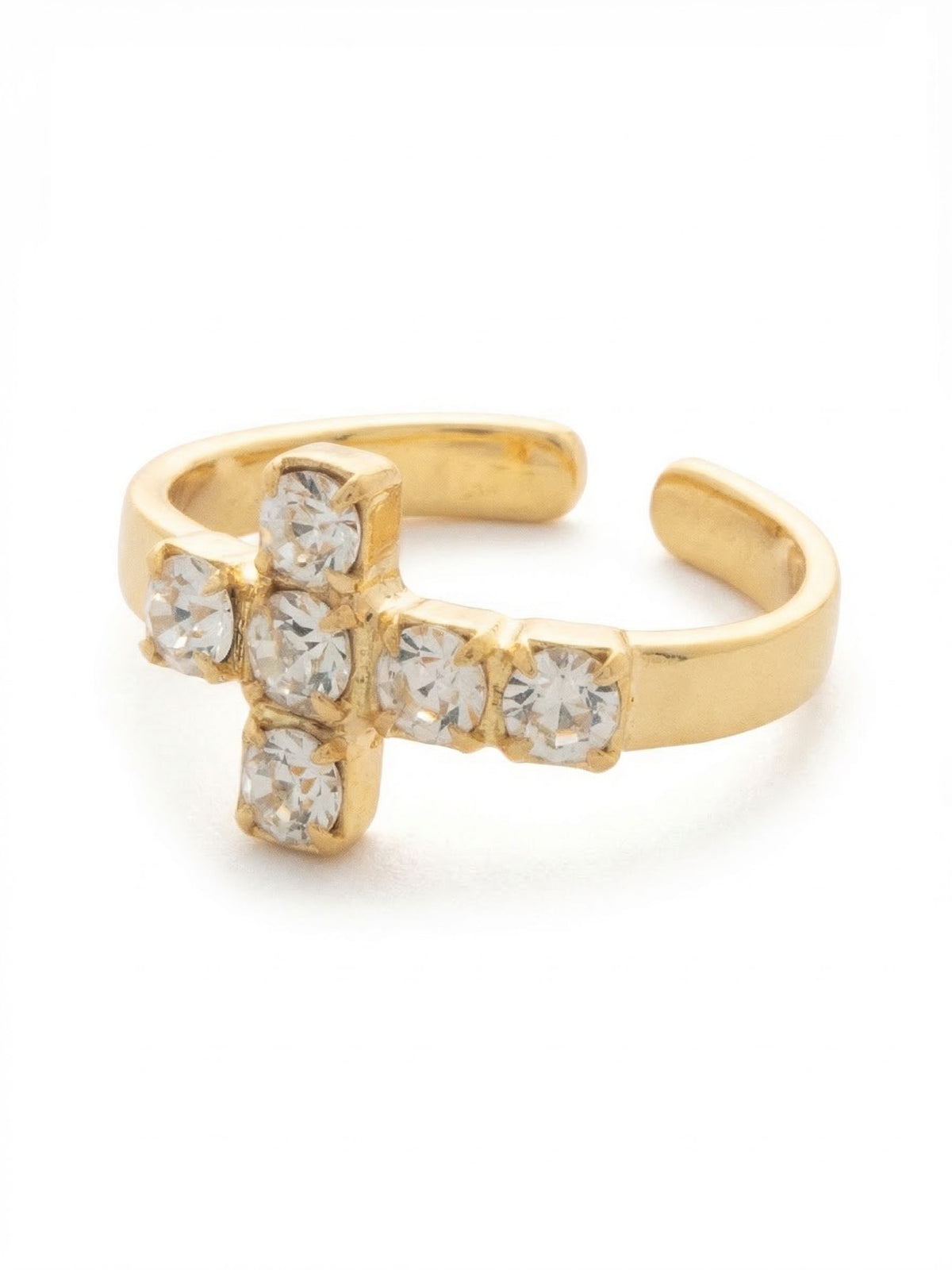 Sorrelli Crystal Carly Cross Band Ring