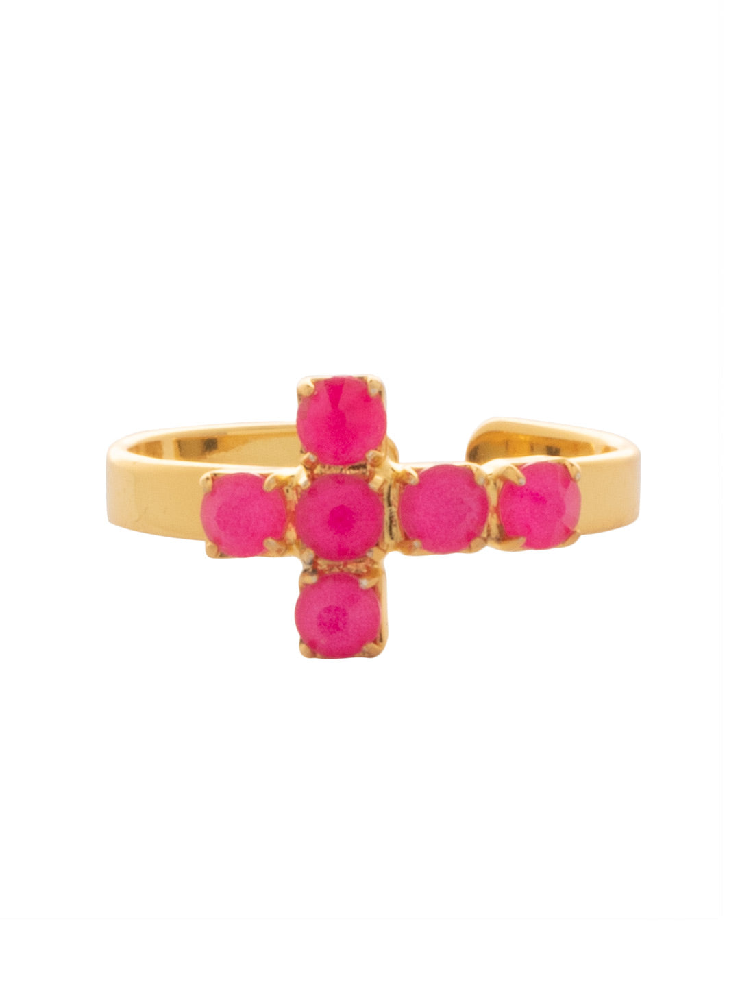 Sorrelli Electric Pink Carly Cross Band Ring