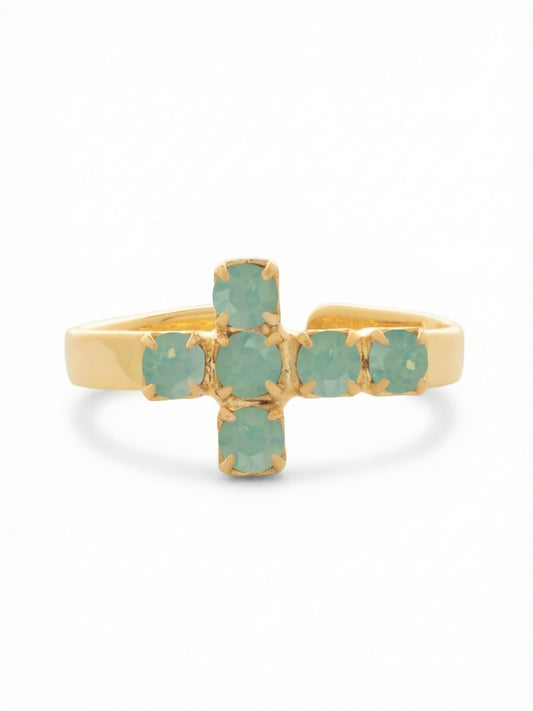 Sorrelli Pacific Opal Carly Cross Band Ring