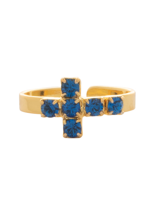 Sorrelli Sapphire Carly Cross Band Ring
