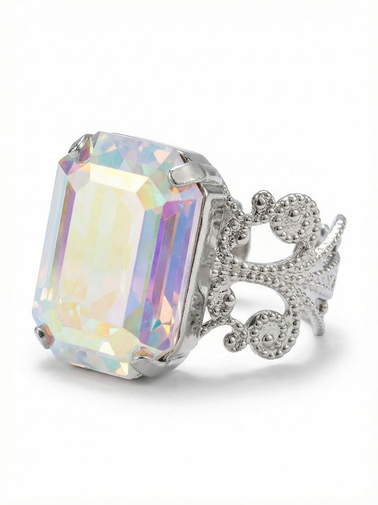 Sorrelli Crystal Aurora Borealis Brynn Cocktail Ring