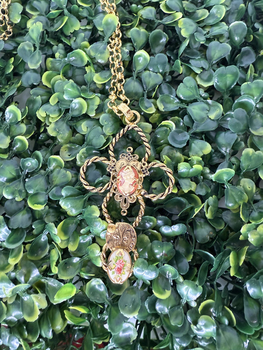 Italian Cameo Cross Necklace