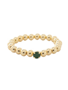 Sorrelli Palace Green Opal Single Crystal Stretch Bracelet