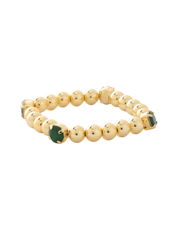 Sorrelli Palace Green Opal Four Crystal Stretch Bracelet