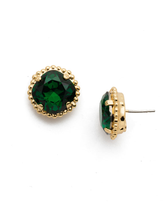 Sorrelli Emerald Cushion-Cut Solitaire Stud Earrings EBX10