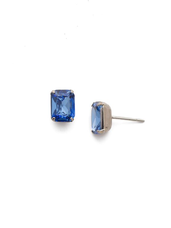 Sorrelli Sapphire Mini Emerald Cut Stud Earrings