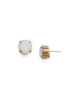 Sorrelli White Opal Round Crystal Stud Earring