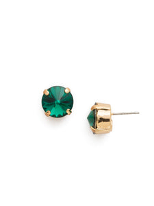 Sorrelli Emerald Round Crystal Stud Earring ECM14
