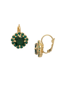 Sorrelli Palace Green Opal Haute Halo Dangle Earrings