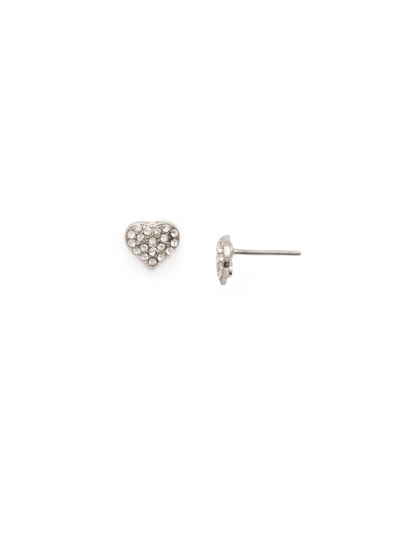Sorrelli CRY Mini Pave Heart Stud Earrings