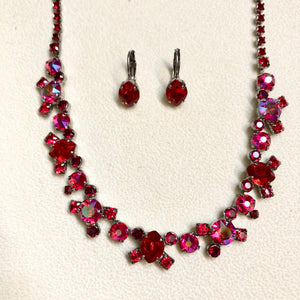 Cranberry Perfect Harmony Line Necklace and Earring Set NDK11