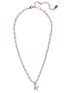 Sorrelli CRY K Initial Paperclip Pendant Necklace