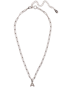 Sorrelli CRY A Initial Paperclip Pendant Necklace