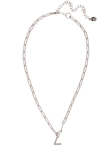 Sorrelli CRY V Initial Paperclip Pendant Necklace