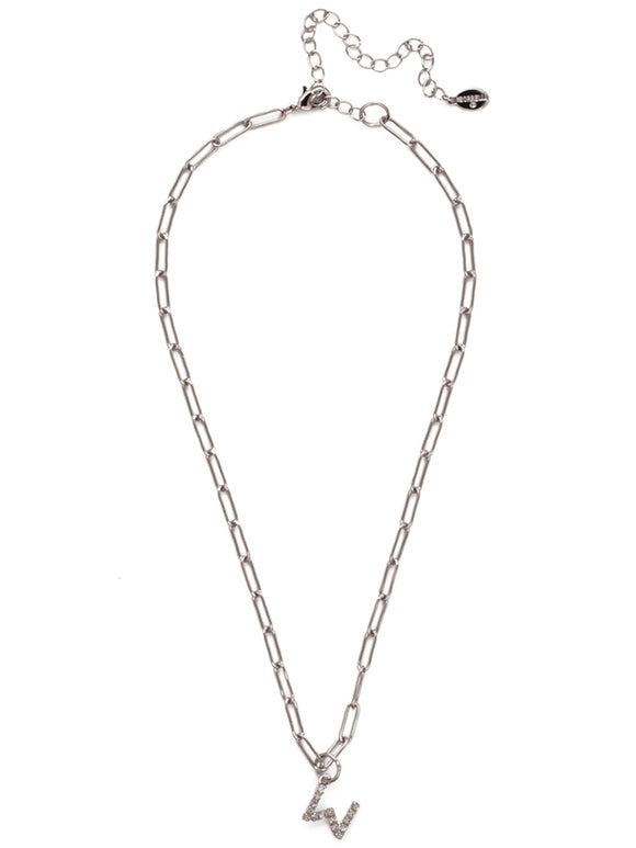 Sorrelli CRY W Initial Paperclip Pendant Necklace